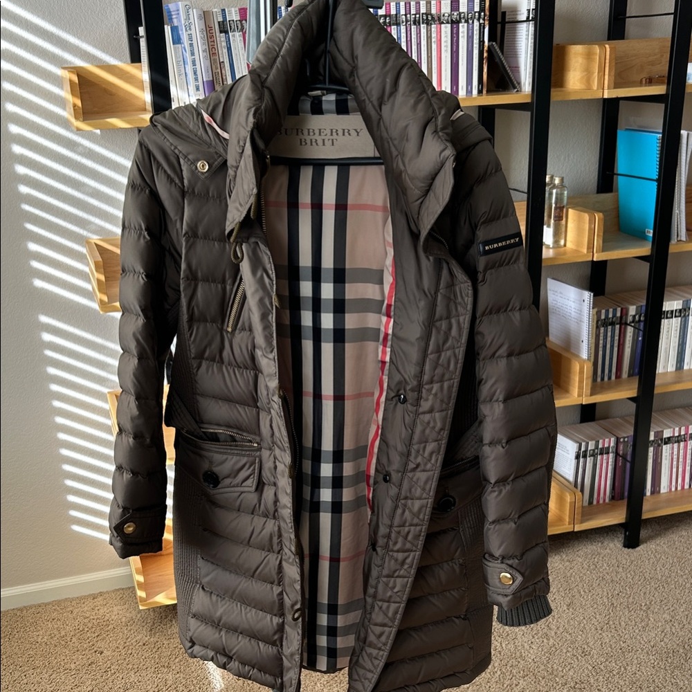 Burberry Brit women Dark Olive Puffer Coat